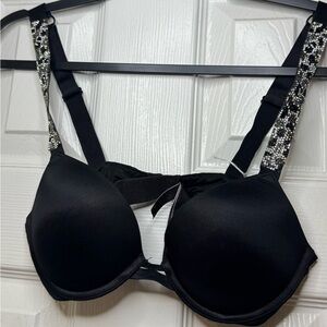 Victoria's Secret Black Bra with Embellished Straps